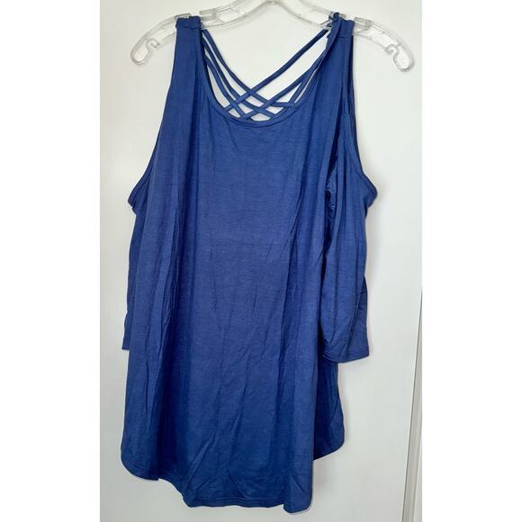 mts Crisscross Open Back Shoulder Top ~ L - Picture 2 of 4